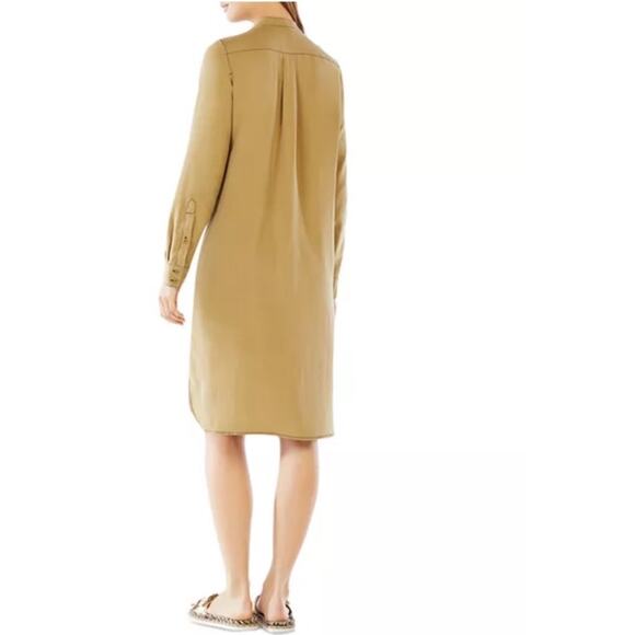 BCBGMaxAzria Maddox Silk Shirt Dress in Agave Green Size XS - Picture 2 of 13